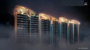 Night skyline view M3M Jacob & Co Residences Sector 97 Noida towers